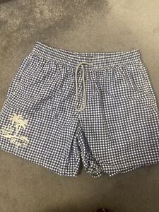 Vilebrequin Swimming Shorts Blue And White Gingham Size XL