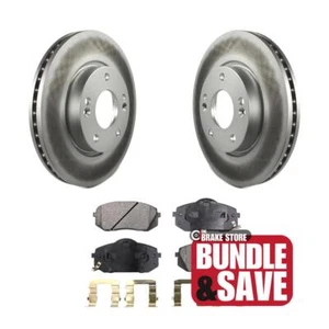 Front Coated Disc Brake Rotors And Semi-Metallic Pad Kit For 2010-2012 Kia Rondo - Picture 1 of 13
