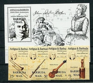 Barbuda 858/61 Blocco 104 Non Timbrato / J.S.Bach - Musica 1/431 - Foto 1 di 1