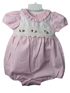 Pagliaccetto Samara Classics vintage bambina pezzo unico rose ricamate 6 mesi - Foto 1 di 7