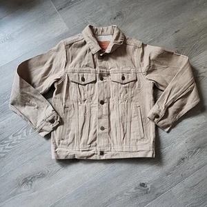 Levi Strauss Jeansjacke Jugend M braun beige Mantel Knopf Taschen Langarm - Bild 1 von 8