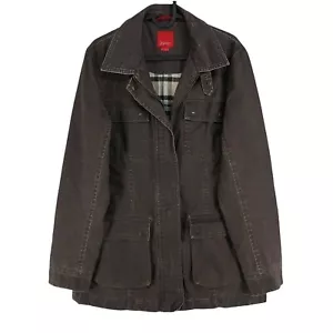ESPRIT Brown Denim Waxed Coat Jacket Size M - Picture 1 of 10