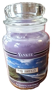 Yankee Candle Black Band Housewarmer Large 22 oz. Jar - Bay Breeze - New - Picture 1 of 7