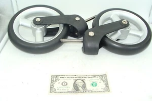 Pair of 8" Flat-Free Rubber Foam-Filled Rigid Caster 250-lb.Capacity Wheelchair - Picture 1 of 3