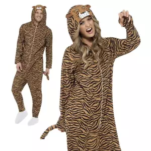 Adulto Tigre Tuta Costume Zoo Unisex Gatto Libro Settimana Giorno Costume M, L - Foto 1 di 4