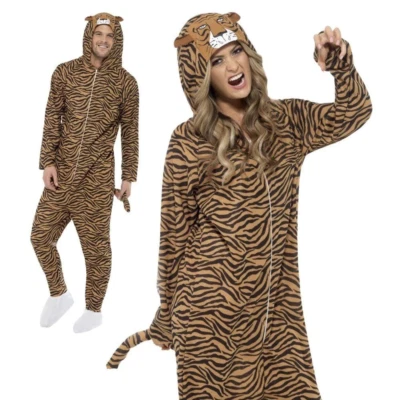 Adulto Tigre Mono Disfraz Zoo Unisex Gato Libro Día de la Semana Vestido Elegante M,L Foto 1 de 2