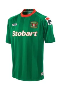 CARLISLE UNITED 2012/13 AWAY (L) GREEN RED FILA SHORT SLEEVE SOCCER SHIRT JERSEY - Picture 1 of 4