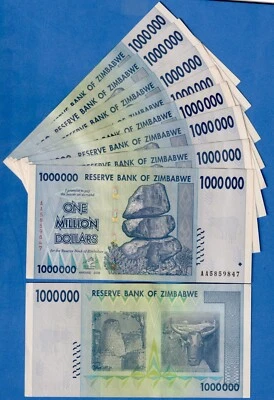 ZIMBABWE 1 MILLION DOLLARS 2008  P-77 CIRCULATED NOTE (BETTER GRADE/CONDITION) - Image 1 of 2