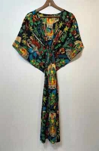 Indian Cotton Black Kaftans Summer Dress Night Gown Maxi Bridal Caftan Dress - Picture 1 of 9