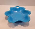 Vintage Turquoise Milkglass Candy Dish