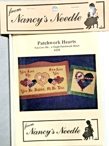 Nancys Needle 318 PATCHWORK HEARTS cross stitch pattern 2 designs 1998 - Picture 1 of 6