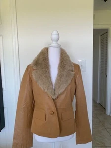 Pre-Owned Metrostyle Womens Jacket Leather Classic Buttons Pockets Lined Size 8 - Picture 1 of 16