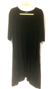 Valeria Fratta 22/24 schwarz Lagenlook Kleid Haifischbiss Saum 40 inch Brust EU 52/54 - Bild 1 von 6