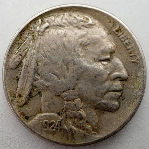 1924 Buffalo Nickel - VF - Full Horn Cover