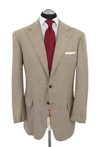 Chaqueta Brioni talla 52 beige marrón 3 rollos 2 cosida a mano amarilla hecha a mano excelente precio original: 3629 € - Imagen 1 de 10