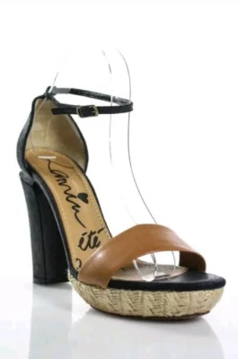 Zapatos de salón Lanvin marrón cuero negro Cheville con correa al tobillo plataforma talla 39,5 9,5 8,5 Foto 1 de 4