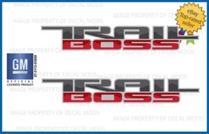 Set of 2: Silverado TRAIL BOSS decals bed side stickers graphics red black FG6A1 - Bild 1 von 1