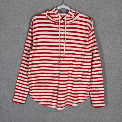 Eddie Bauer Sudadera Túnica Texturizada Mediana Naranja Blanca Sudadera con Capucha Algodón Náutico Foto 1 de 4