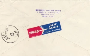 USA-EGYPT Rare Sticker TWA Airlines Tied Reg-Airmail - Cairo 1969 - Picture 1 of 2
