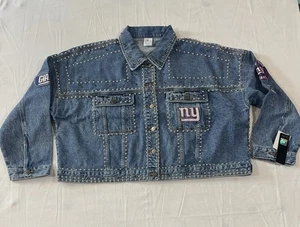 New York Giants G-III 4 Her Damen 2XL Denim Glitzer Patches Jacke Neu mit Etikett $ 200 - Bild 1 von 17