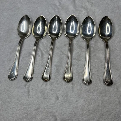 Lote 6 cucharaditas de plata esterlina Hepplewhite Reed & Barton 5 3/4" defecto mono 5,98 oz Foto 1 de 4