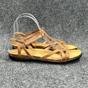 NAOT Dorith Sandals Women's 7 Brown Leather Adjustable Strap Summer Flip Flops - Picture 1 of 13