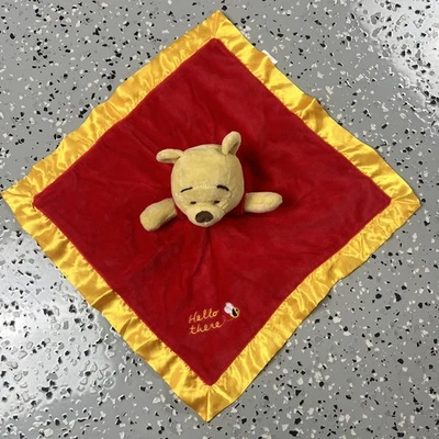 Disney Baby Winnie The Pooh Kids Preferred Blanket Lovey 14" Red Gold Plush Pooh - Image 1 of 4