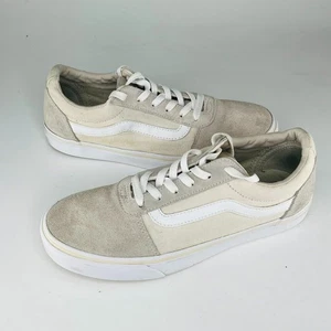 Vans Old Skool Canvas Suede Low Top Skate Sneakers Shoes Beige Grey Women 8.5 - Picture 1 of 13