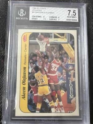 Fleer 1986-87. PEGATINAS #9 HAKEEM OLAJUWON EN MUY BUENA CONDICIÓN 7,5 Foto 1 de 4