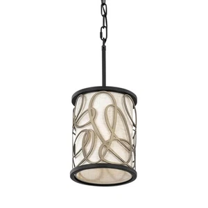 Varaluz 381M01 Scribble 8"W Mini Pendant - Matte Black / Artifact / Taupe - Picture 1 of 6