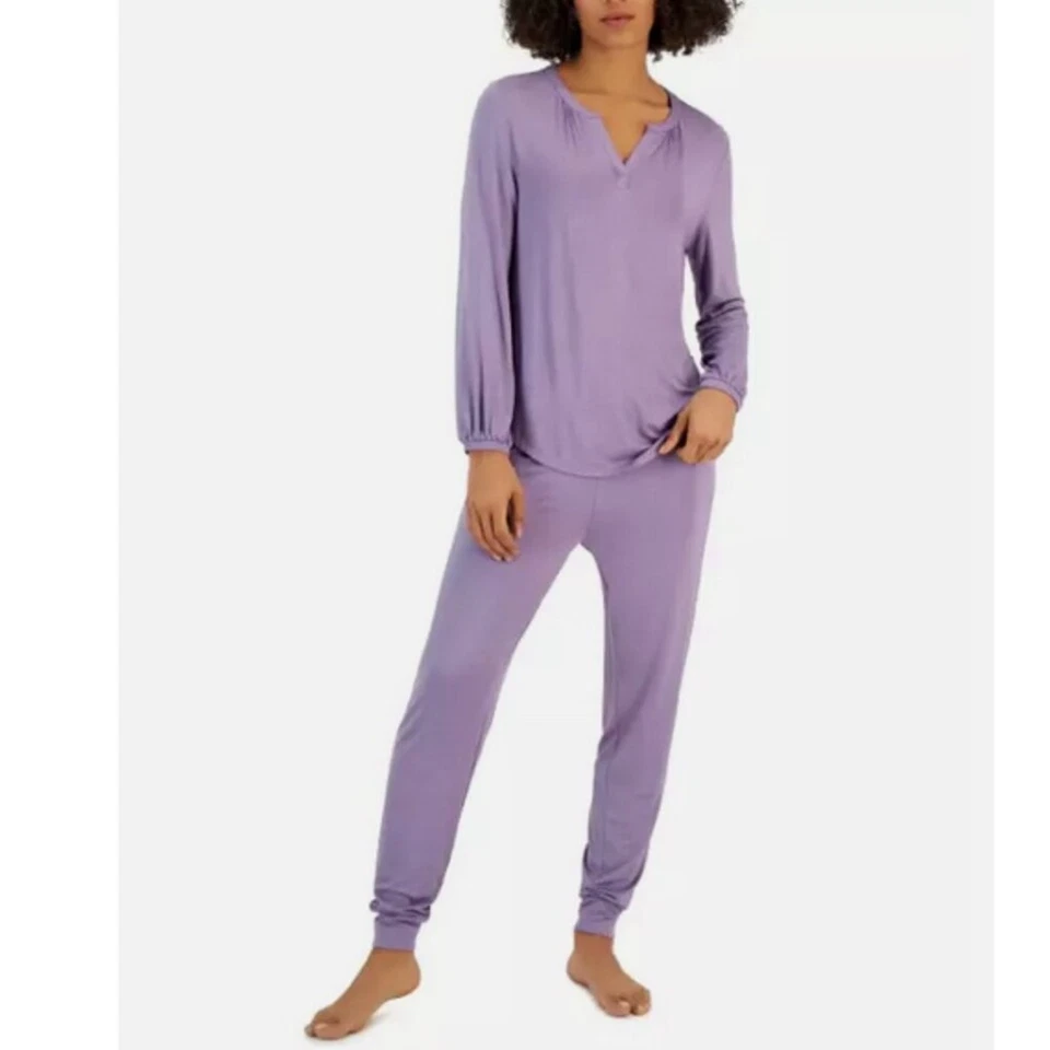 Conjunto de pijama Charter Club Modern Essentials manga larga lila polvoriento XS para mujer Foto 1 de 1