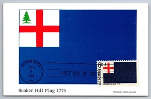 #1351 Historic American Flags Bunker Hill FDC Colorano Maxi Card - Picture 1 of 2