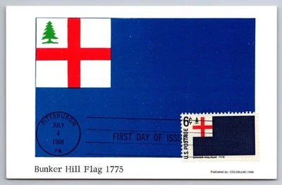 #1351 Historic American Flags Bunker Hill FDC Colorano Maxi Card - Image 1 of 2