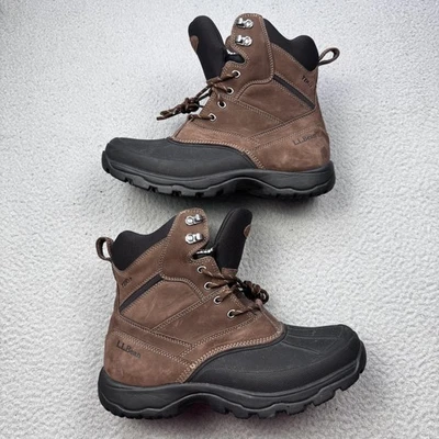 LL Bean Botas Para Hombres Talla 11.5 Marrón Negro Aislado Invierno Nieve Primaloft Botas Foto 1 de 4