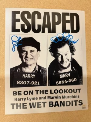 Joe Pesci & Daniel Stern 亲笔签名独自家庭“ESCAPED”16 x 20 照片 ASI 证明 — 第 1/3 张图片