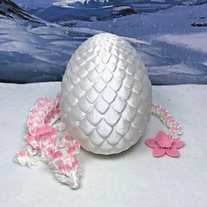 Dragón en flor de cerezo con huevo de dragón, juguete inquieto dragón articulado impreso en 3D - Imagen 1 de 21