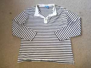 Top donna-DRAPER JAMES-"Riga nautica bianca" 100% cotone "Gillian"-L - Foto 1 di 5