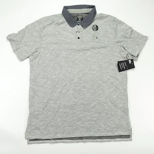 Hurley Lagos Polo Short Sleeve Collared Shirt Two Tones Grey 895005 063 Size L - Picture 1 of 8
