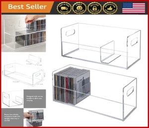 Clear Acrylic Stackable CD Holder Racks, Jewel Case Storage, Set of 2 - Picture 1 of 8