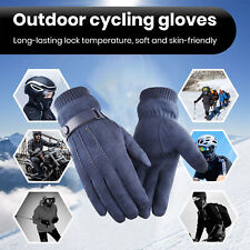 Soft Faux Leather Gloves Warm Touchscreen Men's Winter Cycling with Touch Screen