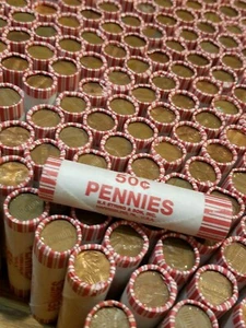 1000 centavos de cobre laminados a máquina 95 % 1982 y más antiguos. Rollos a granel Lincoln Memorial - Imagen 1 de 12