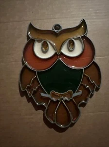 Suncatcher - Gufo - Portachiavi vintage smaltato "vetro" colorato - Foto 1 di 5