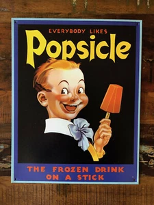 2002 Good Humor Popsicle Boy Replica Vintage Look Tin Sign - Picture 1 of 7