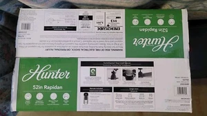 Hunter Rapidan LED 52" Ceiling Fan W/Remote, Matte Black Finish Grey Blade 52758 - Picture 1 of 4