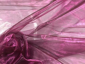 Plain Sheer Organza Fabric Voile Tulle Curtains Wedding 295cm Extra Wide PURPLE - Picture 1 of 3