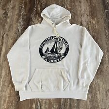 Vintage 80s Id Rather Be Sailing Funny Sea Boston Hoodie Sweatshirt Small White