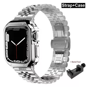Correa + Estuche para Apple Watch Series Ultra2 49 mm 10 9 8 7 6 5 Correa de acero inoxidable - Imagen 1 de 14