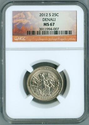 2012 S NGC MS67 DENALI 25c PARKS LOGO QUARTER, TOP REGISTRY, NONE FINER! - Image 1 of 4