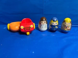 Weeble 2009 Cart & Police Woman-Doctor & Construction Worker Weebles - Picture 1 of 7