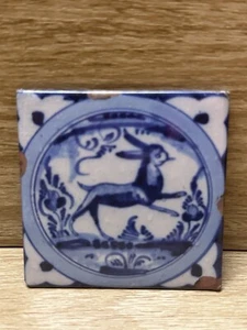 Delft Blue Dutch Holland Rabbit Bunny Fridge Magnet Panels’s tile In The Garden - Picture 1 of 15